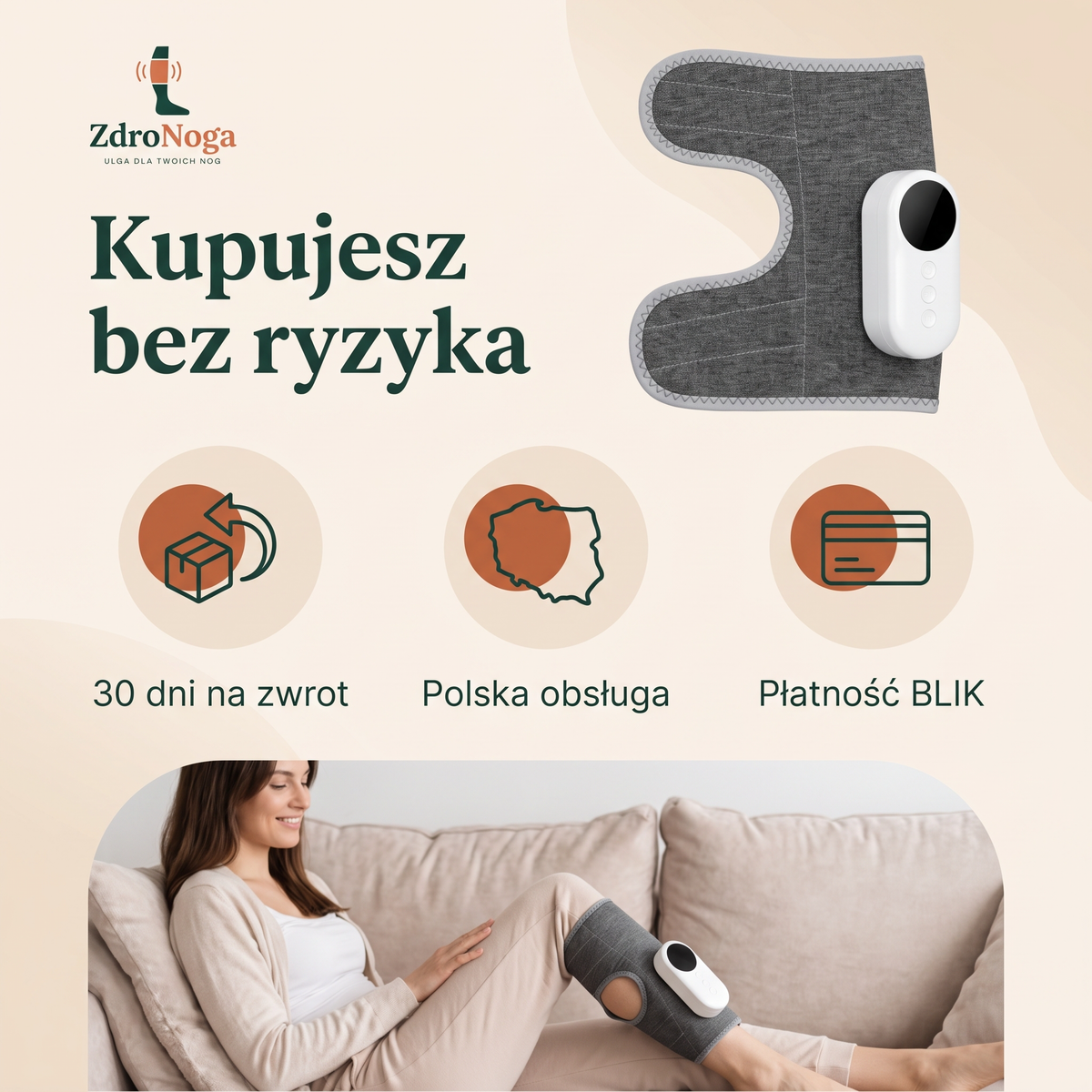 ZdroNoga Relax – bezprzewodowy masażer na zmęczone nogi